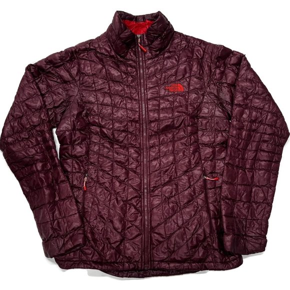 The North Face Thermoball Eco Jacket Womens Small Red Puffer Quilted - Picture 1 of 12
